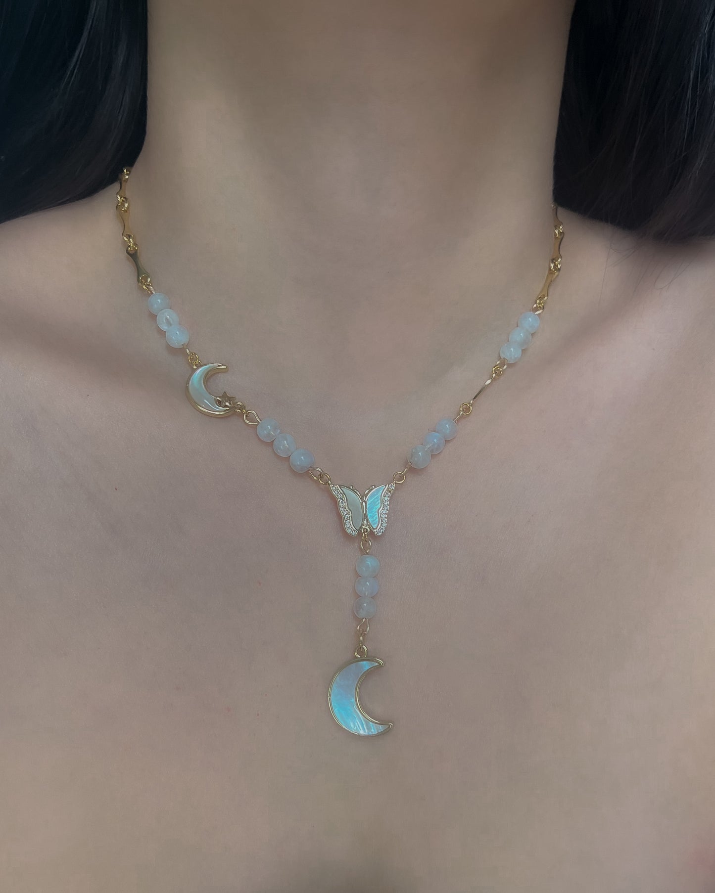 The Celeste Lariat Charm Necklace